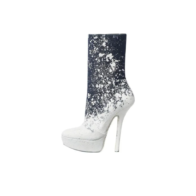 DSQUARED 2 120mm Painterly print Leather Boots Women's-0