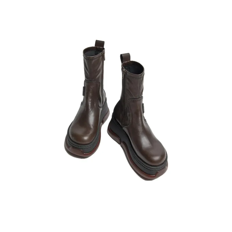 MIISTA Ankle Boots 7cm Women's Brown-1