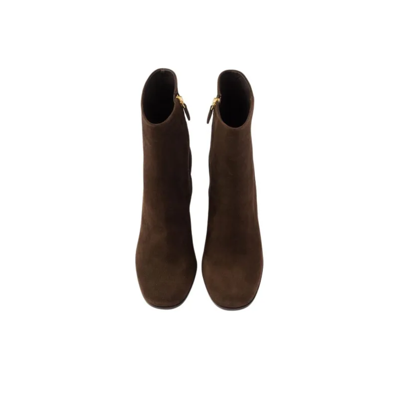 PRADA Ankle Boots 8.5cm Women's Brown-4