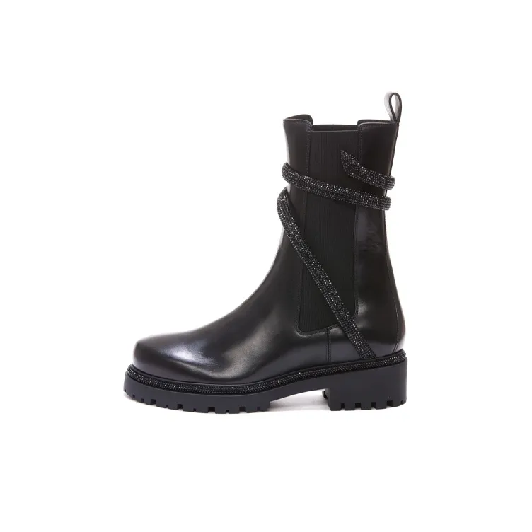 René Caovilla Wrap-around Leather Boots-0