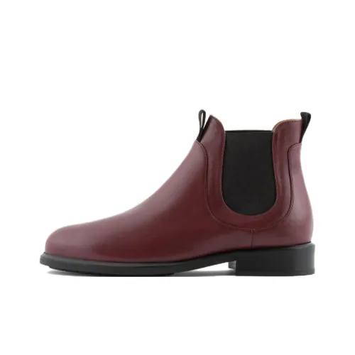 EMPORIO ARMANI Short Chelsea Boots Women's Bordeaux Red