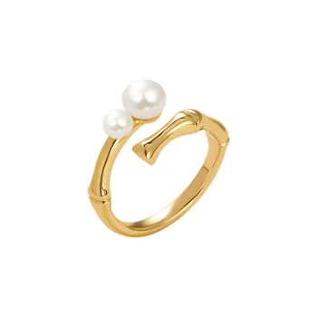 Amber Lollipop Pearl Rings Women's