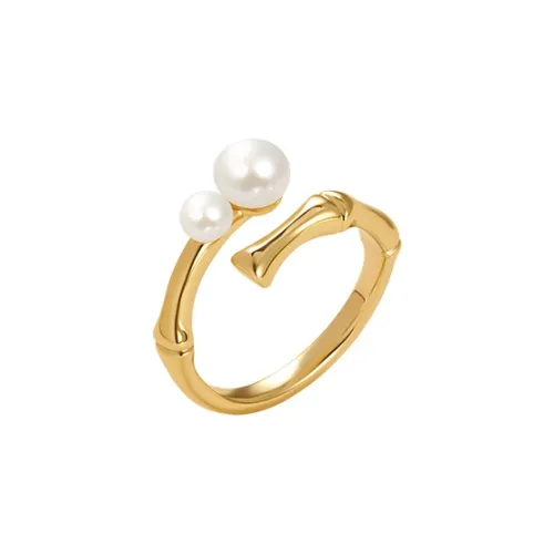 Amber Lollipop Pearl Rings Women's