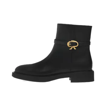 GIANVITO ROSSI Ribbon Dumont Leather Ankle Boots
