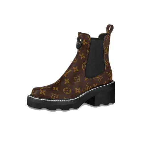LOUIS VUITTON Short Chelsea Boots Women's Brown
