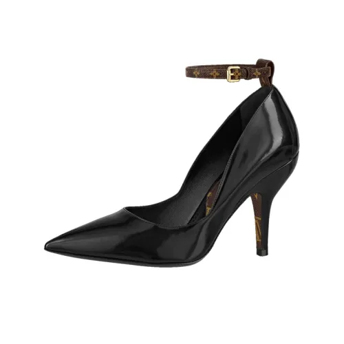 LOUIS VUITTON Attitude Cone Heel High Heels Women's Black