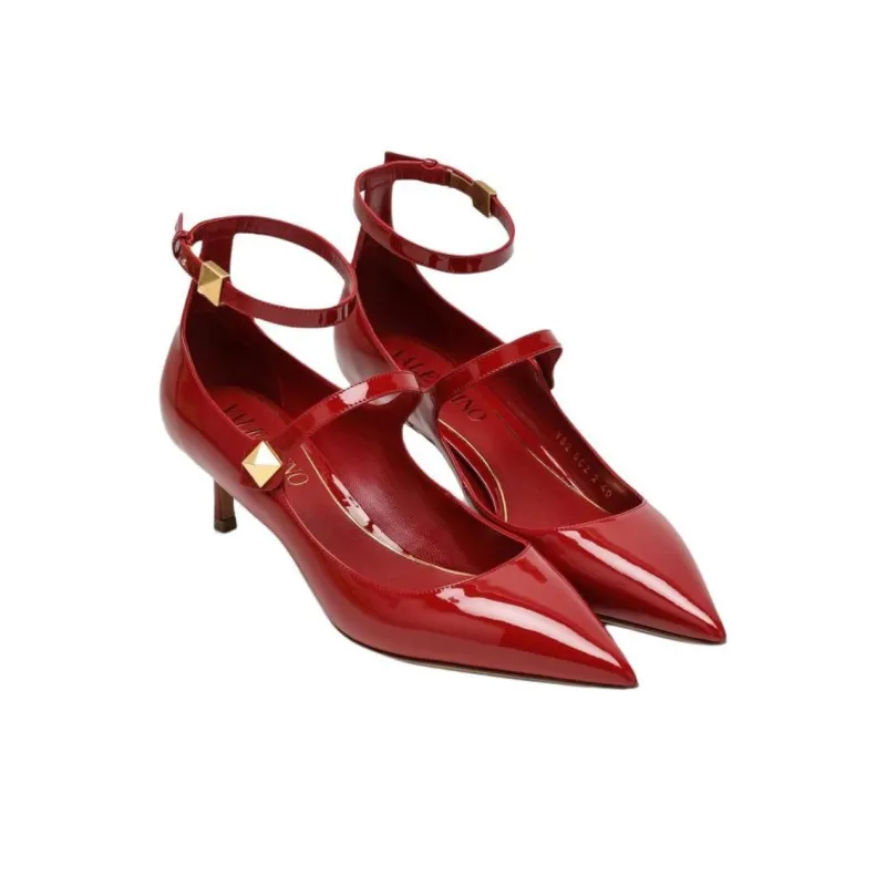Valentino TIPTOE Slim Heel High Heels Women's Red-2