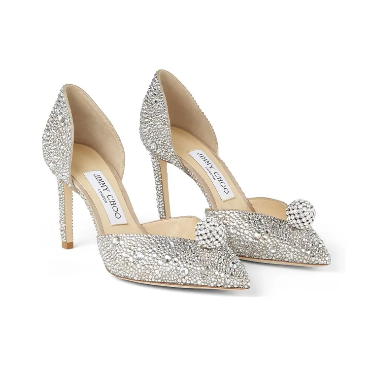 Jimmy Choo Sabine Slim Heel High Heels 8.5cm Women's Nude-3