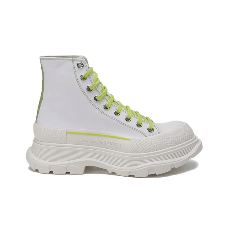 Alexander McQueen Tread Slick Ankle Boots Men White-1