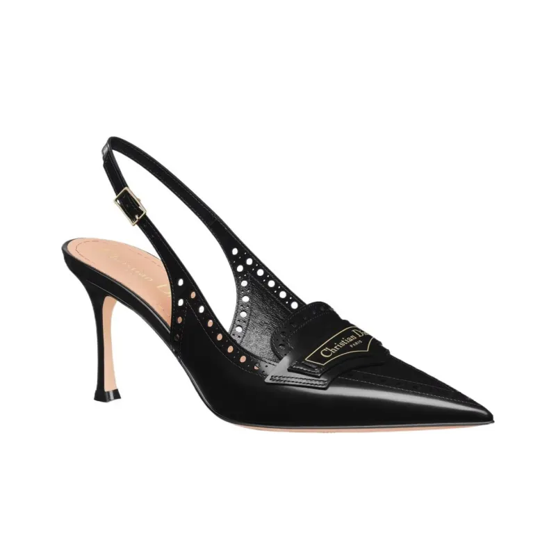 DIOR Boy Slim Heel High Heels 8cm Women's Black-2