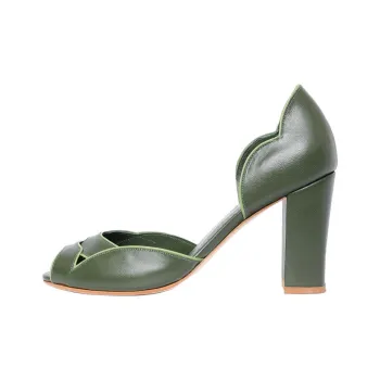 Sarah Chofakian Léger Chunky Heel High Heels 7.5cm Women's Green
