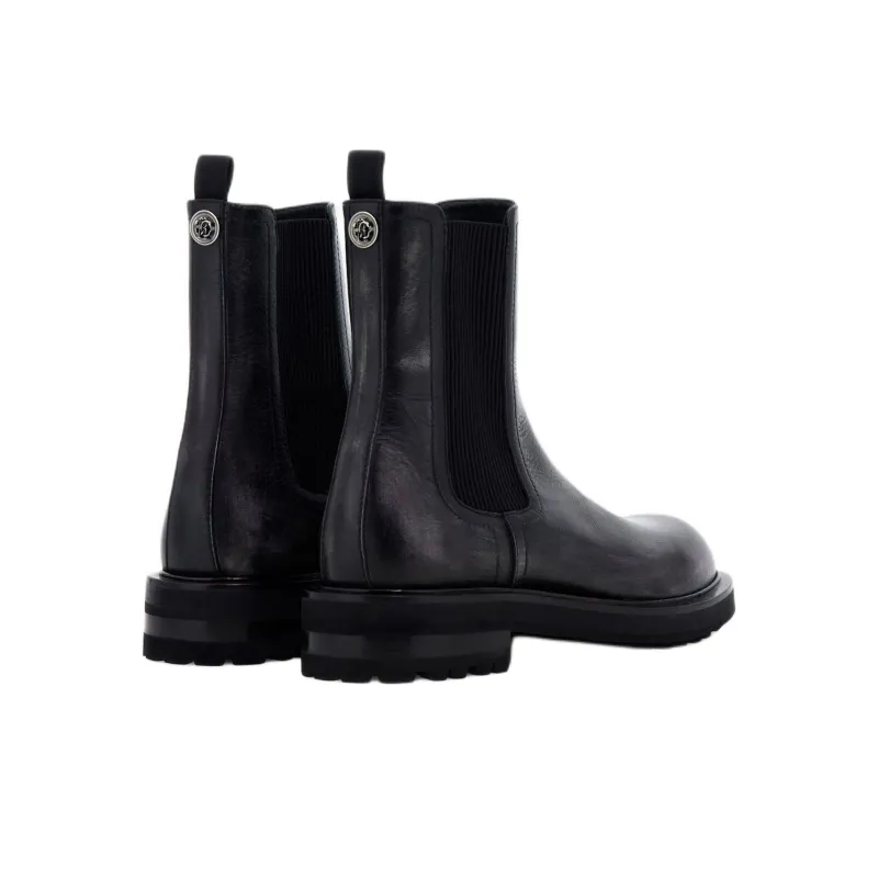 Roberto Cavalli Short Chelsea Boots Men's Black-3