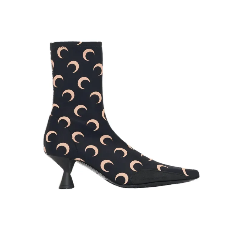 Marine Serre Ankle Boots 6cm Women's Black-1