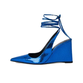 By Far Vaughn Wedge Heel High Heels 10cm Women's Blue