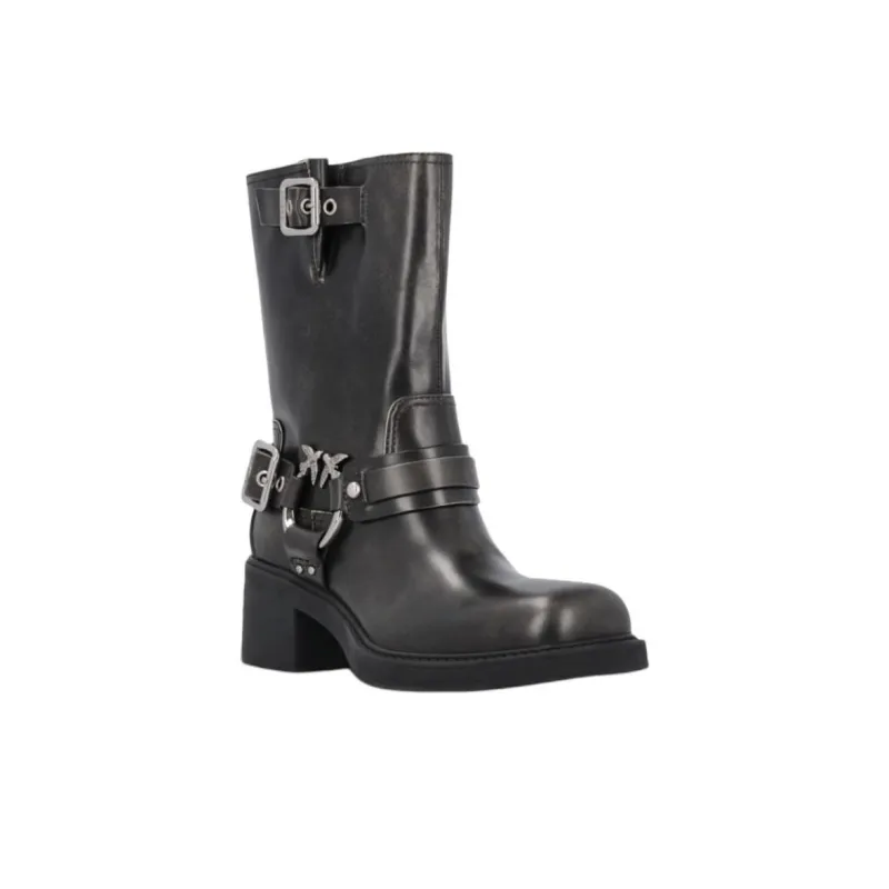 PINKO Love Birds Buckle Ankle Boots Women's-3