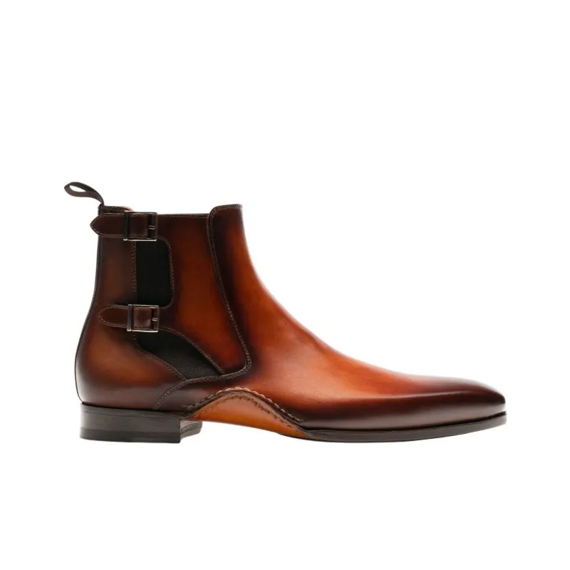 Magnanni Grant Short Chelsea Boots Men's Brown-1
