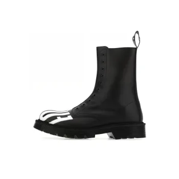 Vetements Slogan Printed Round Toe Army Boots