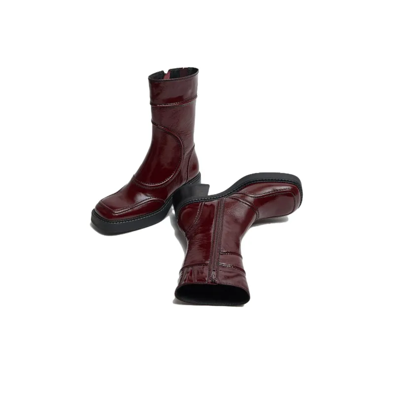 MIISTA Ankle Boots 6cm Women's Burgundy-2