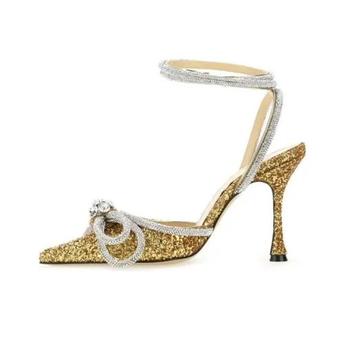 MACH & MACH Double Bow Glitter Pumps