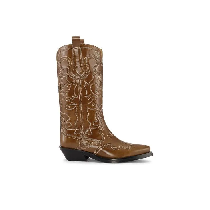 GANNI 50mm Mid-calf Western Boots-1