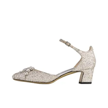 Jimmy Choo Verity Chunky Heel High Heels 4.5cm Women's Gold