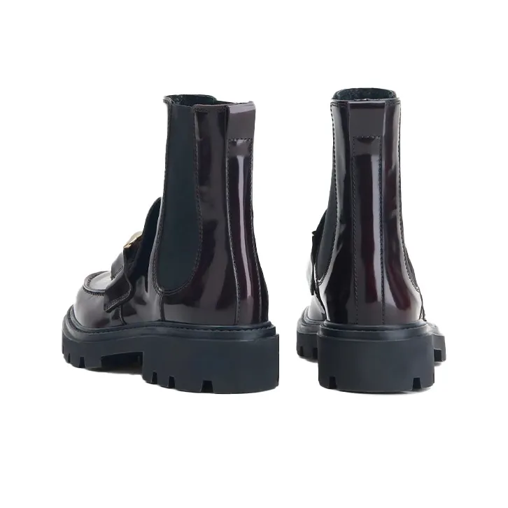 TOD'S Short Chelsea Boots Women's Burgundy-3