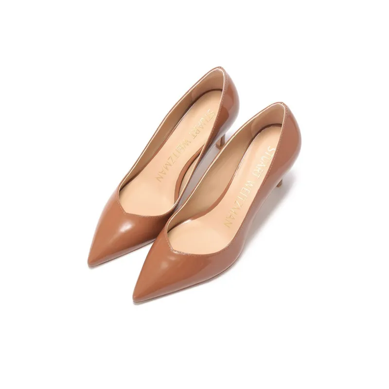Stuart Weitzman/SW Slim Heel High Heels 7cm Women's Coffee-2