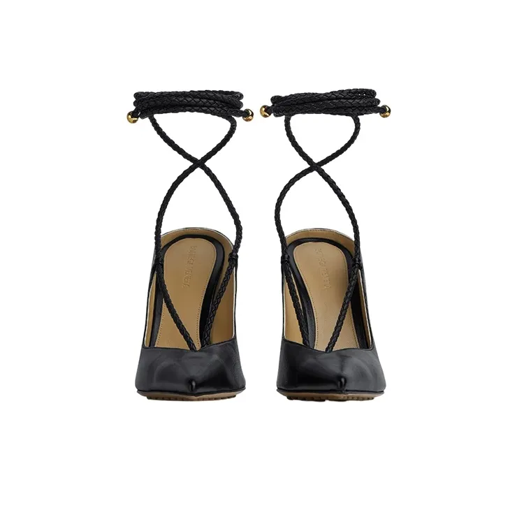 Bottega Veneta Spritz Slim Heel High Heels 10cm Women's Black-2