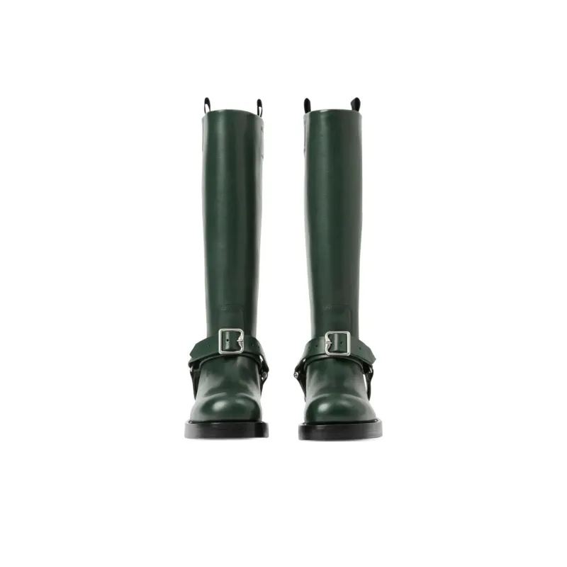 Burberry Saddle Knee-high Leather Boots Women's-2