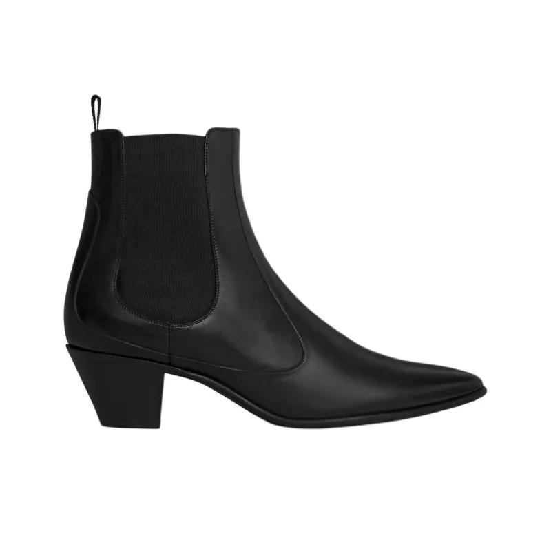 CELINE Hector Short Chelsea Boots 6cm Men's Black-1
