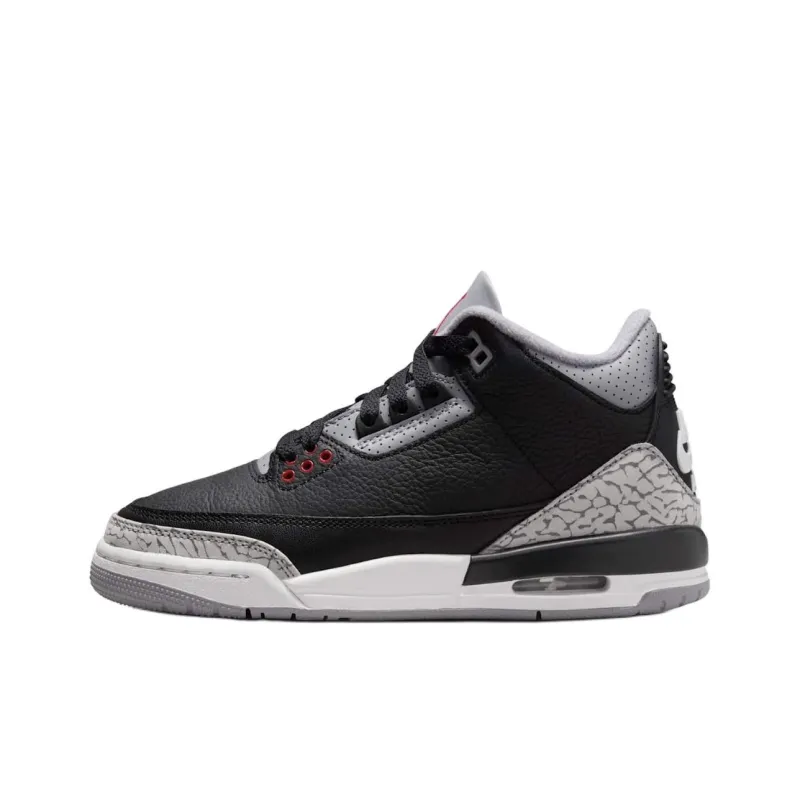 Jordan Air Jordan 3 Anti Kick Cushioning Mid Top Children's Basketball Shoes Black Unisex-0