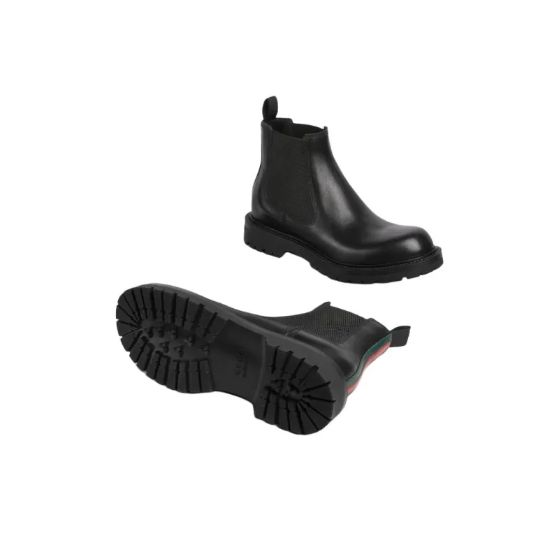 GUCCI Short Chelsea Boots Men's Black-5
