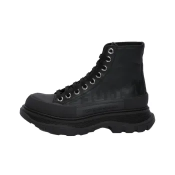 Alexander McQueen Tread Slick Boot Graffiti Black Black Women's
