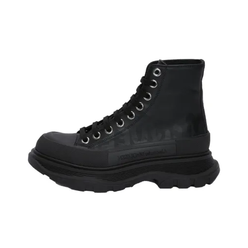 Alexander McQueen Tread Slick Boot Graffiti Black Black Women's