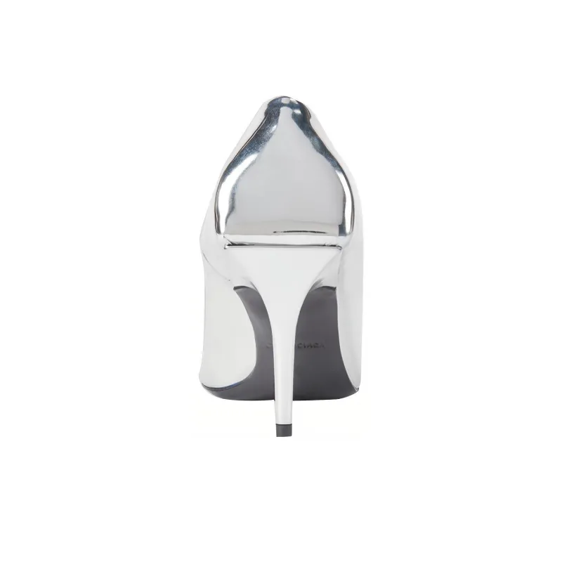 Balenciaga Knife High Heels Women's Silver-4