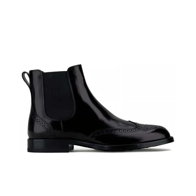TOD'S Brogue-detail Leather Chelsea Boots-1