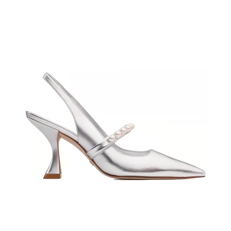 Stuart Weitzman/SW Goldie Xcurve 85 Slim Heel High Heels 8.5cm Women's Dreamy Silver-1