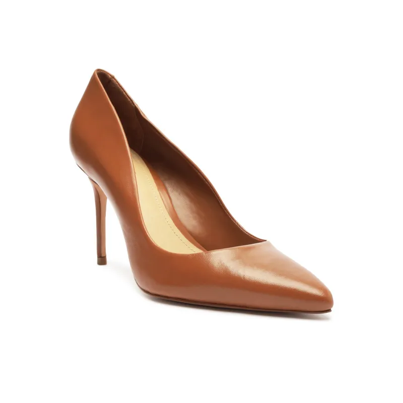 Schutz Lou Lo Slim Heel High Heels 8.4cm Women's Caramel-2