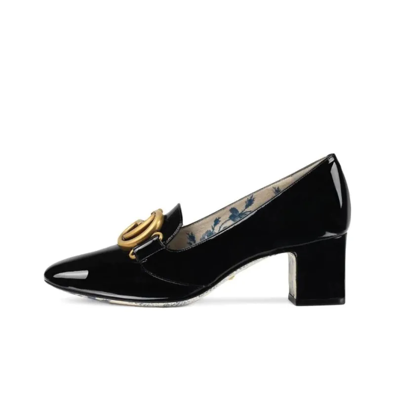 GUCCI Block Heel High Heels 5cm Women's Black-0
