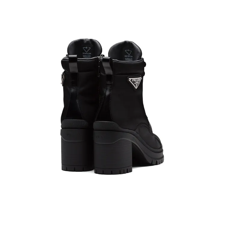 PRADA 55mm Laced Booties Black Nylon Women's-3