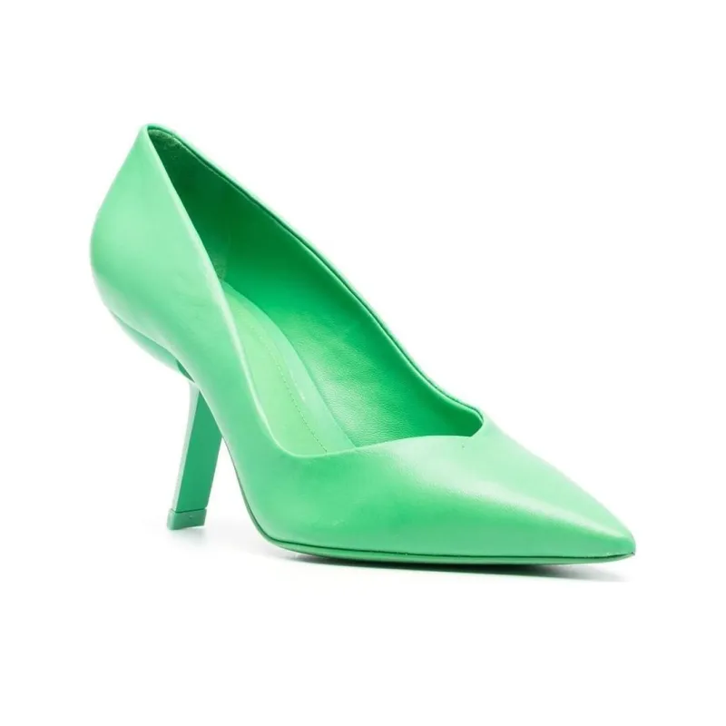 Schutz Slim Heel High Heels 9.3cm Women's Green-2