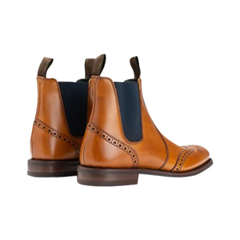 LOAKE Short Mid Calf Chelsea Boots Men's Light Brown-3