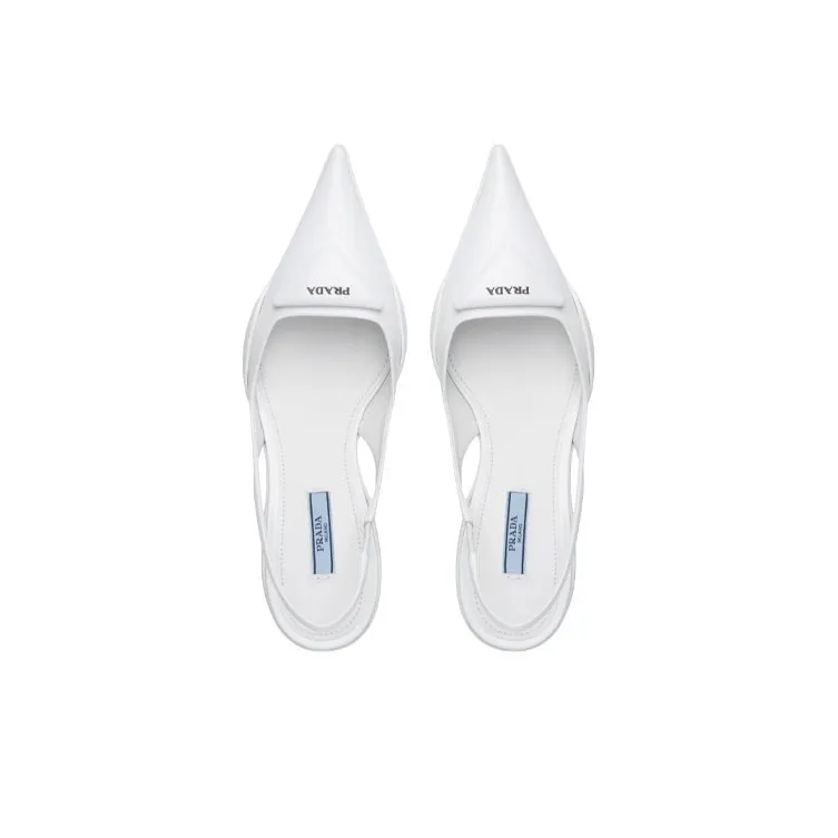 PRADA Irregular Heel High Heels Women's White-4