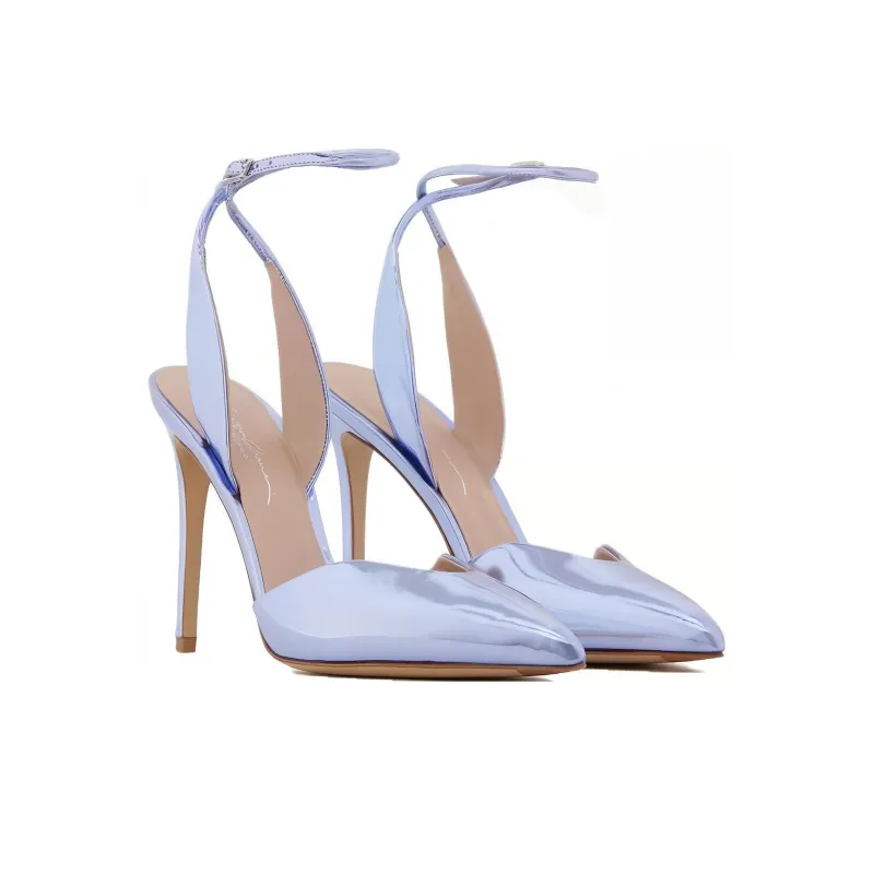 GIORGIO ARMANI Metallic-finish Leather Pumps-2