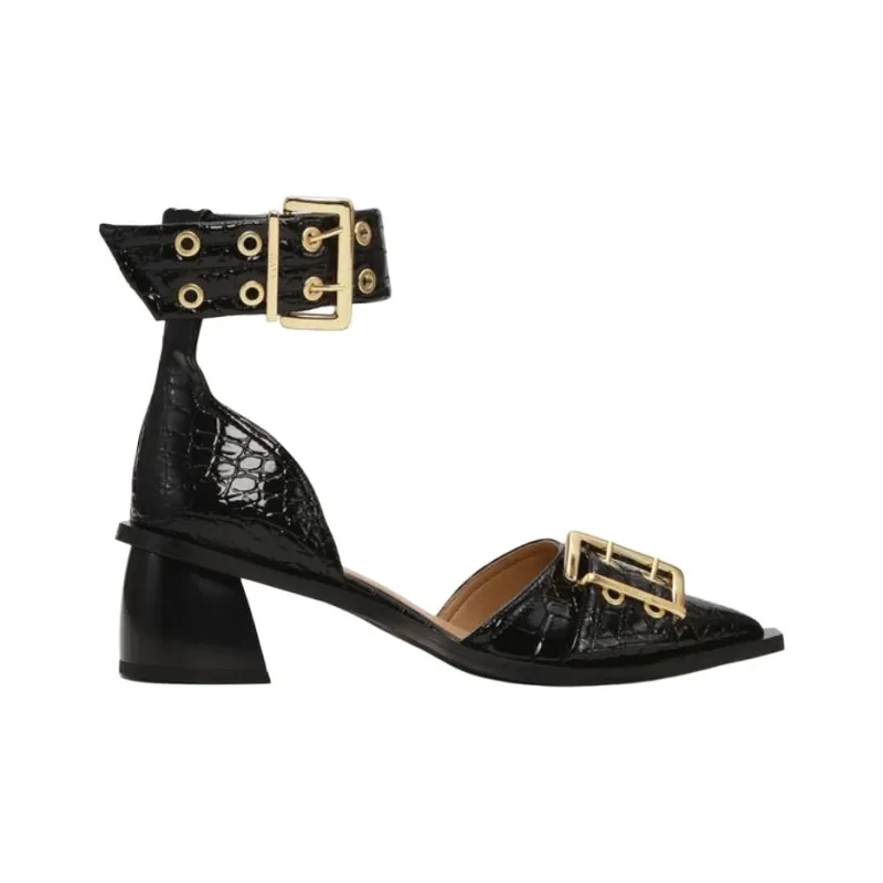 GANNI Chunky Heel High Heels Women's Black-1