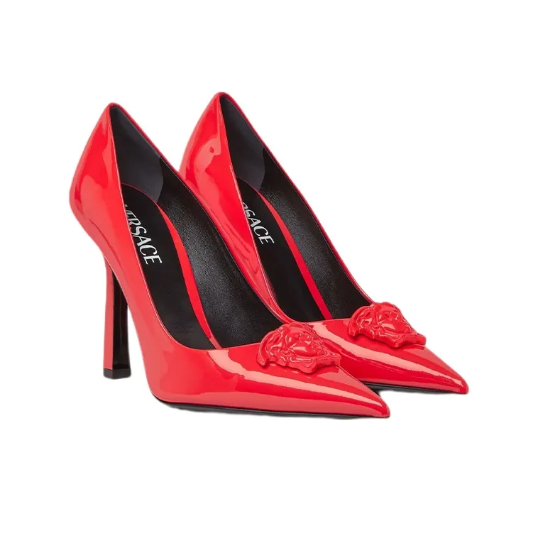 FANSIZHE La Medusa Slim Heel High Heels Women's Red-2