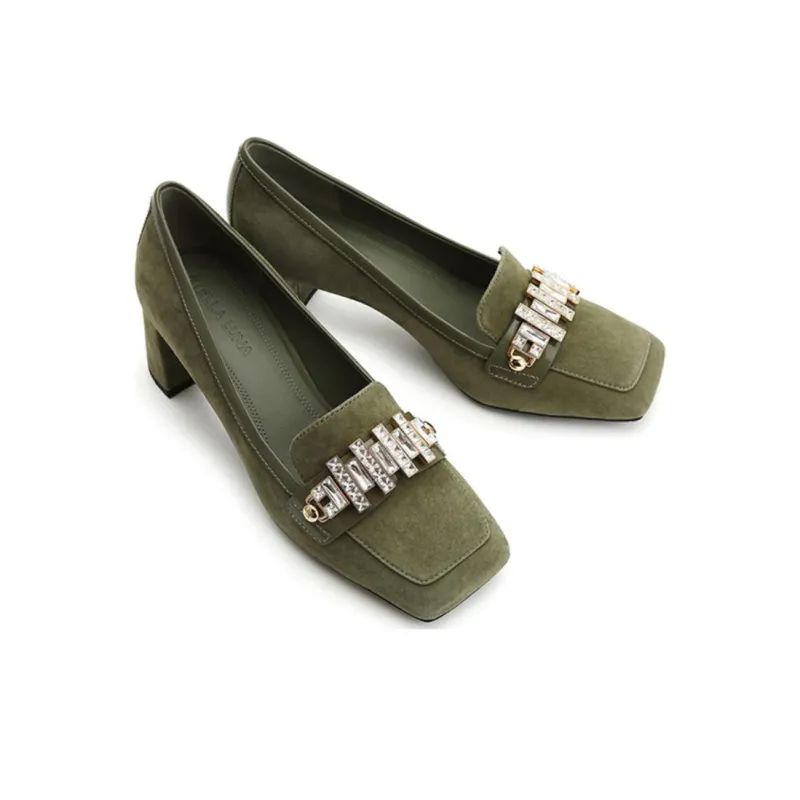 STELLA LUNA BEAM REGIME Chunky Heel High Heels 6cm Women's Green-3