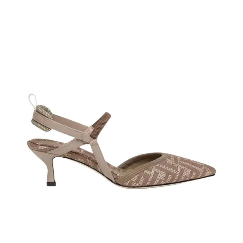 FENDI Logo Detailed Slingback Pumps-1