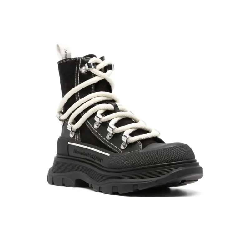 Alexander McQueen Round Toe Lace Up Ankle Boots Women's-2