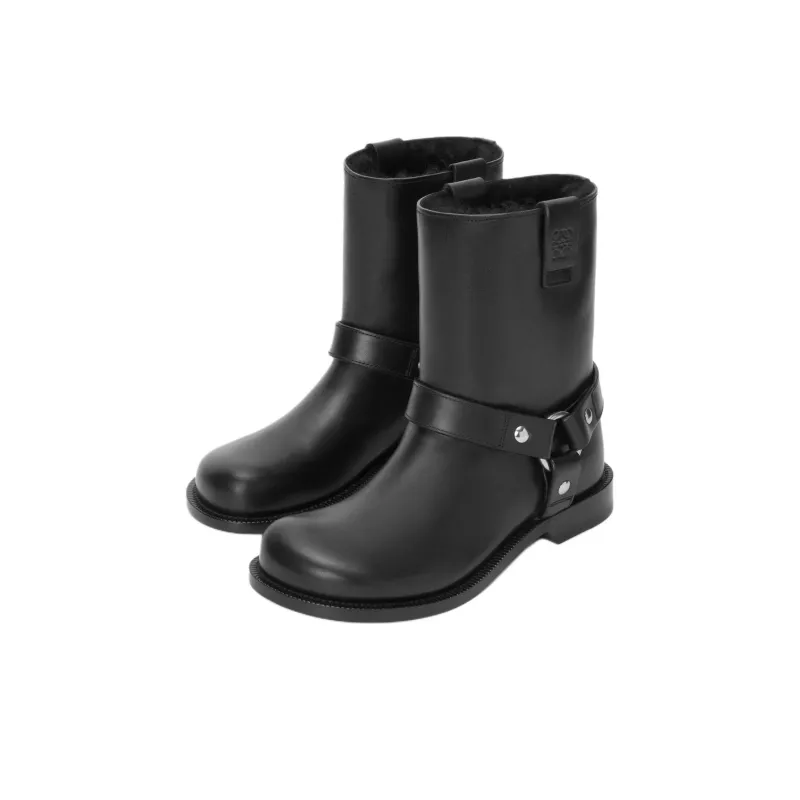 LOEWE Campo Ankle Boots 3cm Women's Black-3